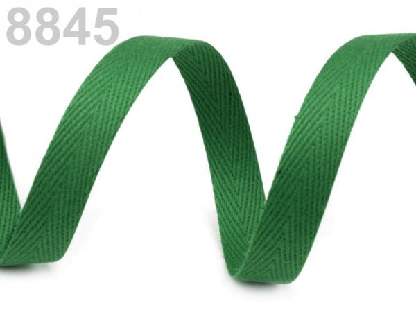 Köperband 10 mm Breit, Meterware Grün